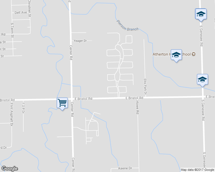 map of restaurants, bars, coffee shops, grocery stores, and more near 3483 Trumpwood in Burton