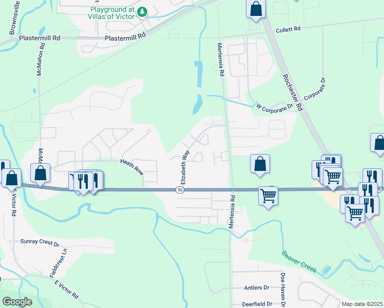 map of restaurants, bars, coffee shops, grocery stores, and more near 1205 Lyman Way in Farmington