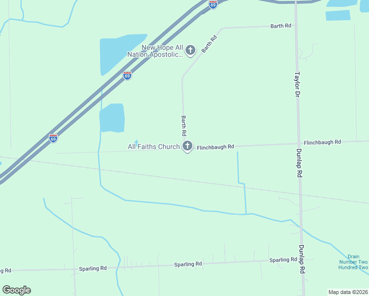 map of restaurants, bars, coffee shops, grocery stores, and more near 2501 Barth Road in Smiths Creek