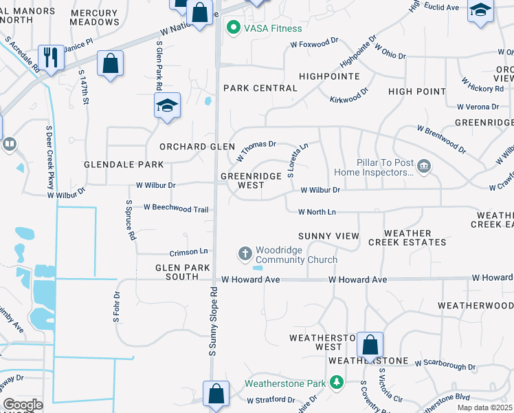 map of restaurants, bars, coffee shops, grocery stores, and more near 13795 West Wilbur Drive in New Berlin