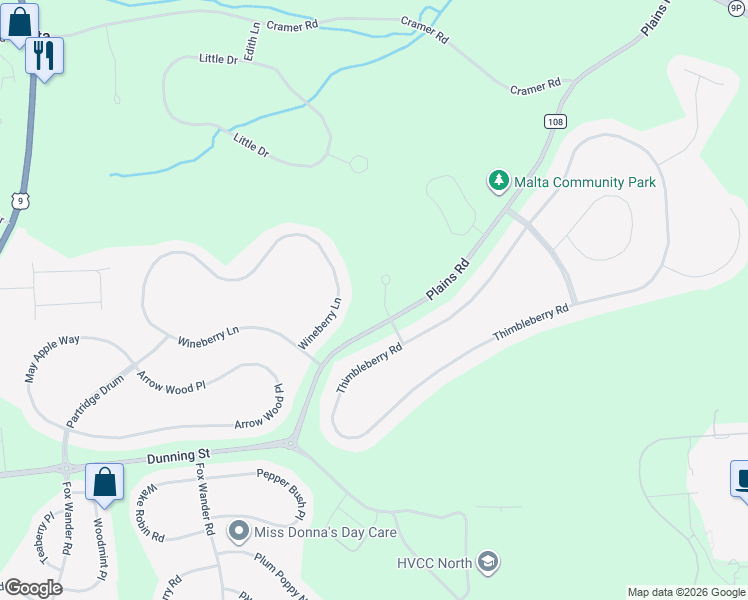 map of restaurants, bars, coffee shops, grocery stores, and more near 1 Rosebay Road in Ballston Spa
