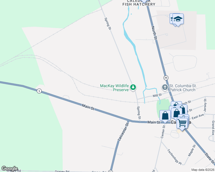 map of restaurants, bars, coffee shops, grocery stores, and more near in Caledonia