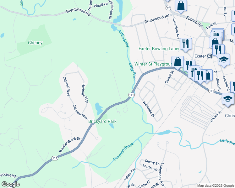 map of restaurants, bars, coffee shops, grocery stores, and more near 37 Ernest Avenue in Exeter