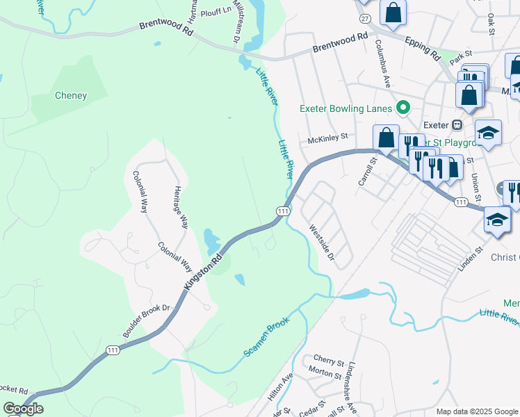 map of restaurants, bars, coffee shops, grocery stores, and more near 26 Ernest Avenue in Exeter