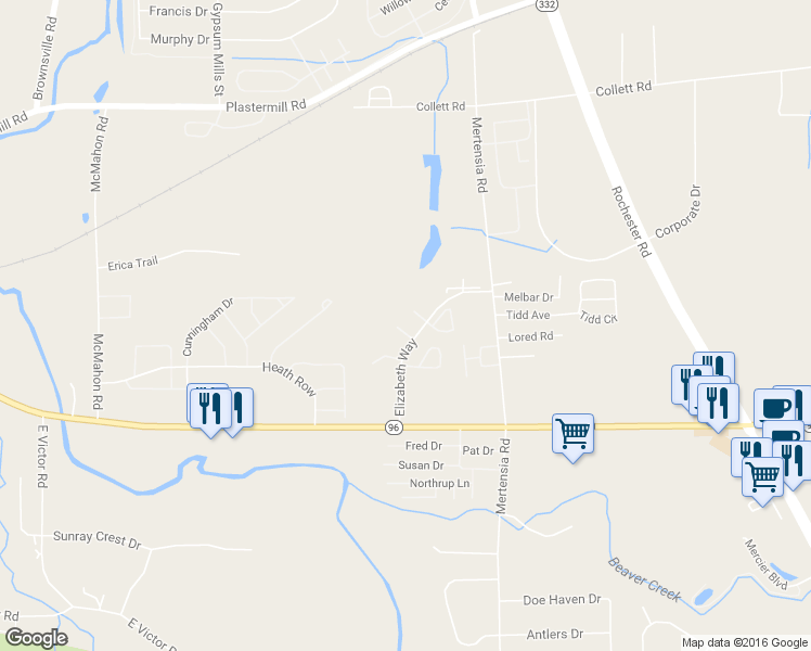 map of restaurants, bars, coffee shops, grocery stores, and more near 6278 Teasel Street in Farmington