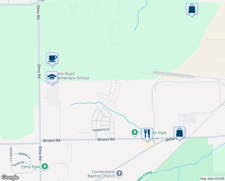 map of restaurants, bars, coffee shops, grocery stores, and more near 3291 Heritage Boulevard in Swartz Creek