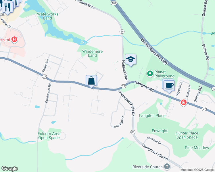 map of restaurants, bars, coffee shops, grocery stores, and more near 202 High Street in Exeter