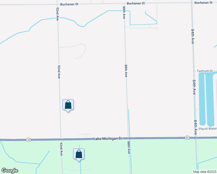 map of restaurants, bars, coffee shops, grocery stores, and more near 11557 88th Avenue in Allendale Charter Township