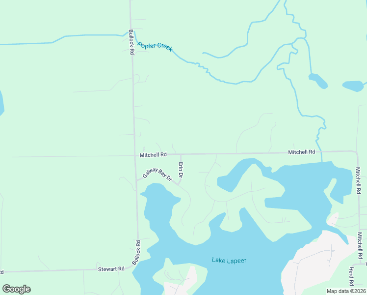 map of restaurants, bars, coffee shops, grocery stores, and more near 3942 Mitchell Road in Lapeer