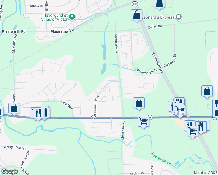 map of restaurants, bars, coffee shops, grocery stores, and more near 1190 Clyde Drive in Farmington