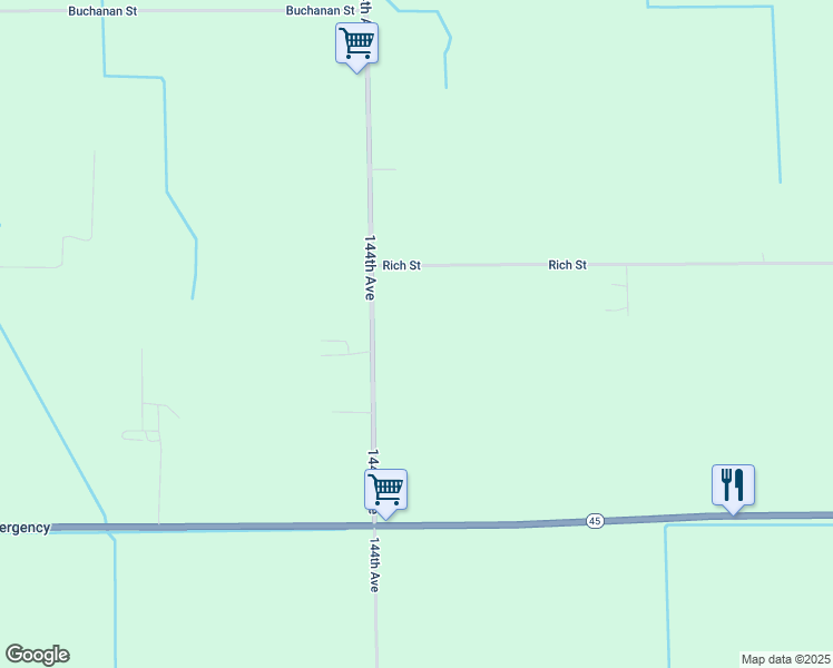 map of restaurants, bars, coffee shops, grocery stores, and more near 11512 144th Avenue in West Olive