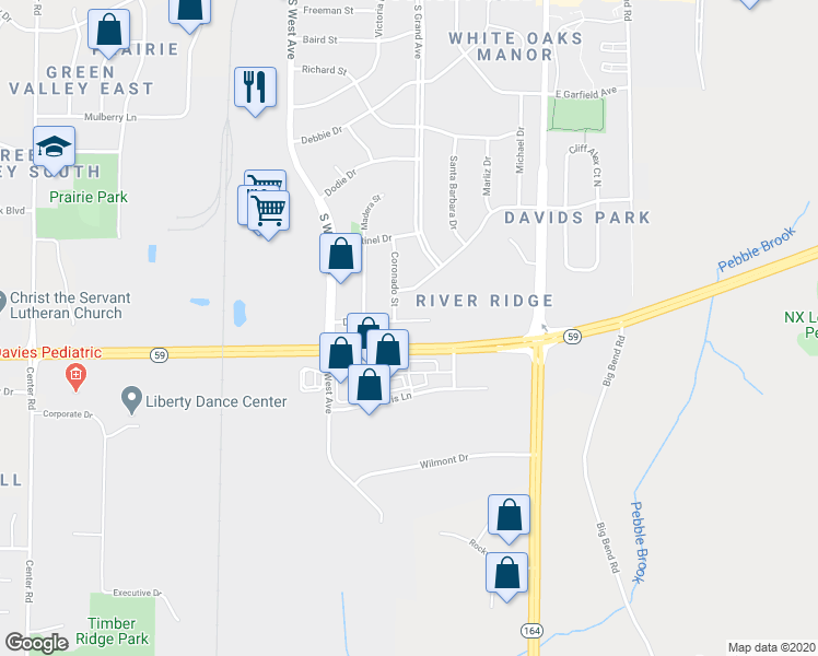 map of restaurants, bars, coffee shops, grocery stores, and more near 316 Darlene Drive in Waukesha