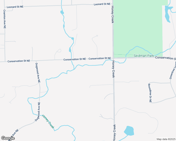 map of restaurants, bars, coffee shops, grocery stores, and more near 7840 Conservation Street Northeast in Ada