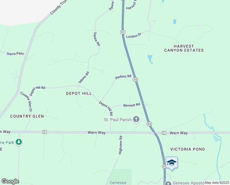 map of restaurants, bars, coffee shops, grocery stores, and more near W318S3664 Perkins Road in Waukesha
