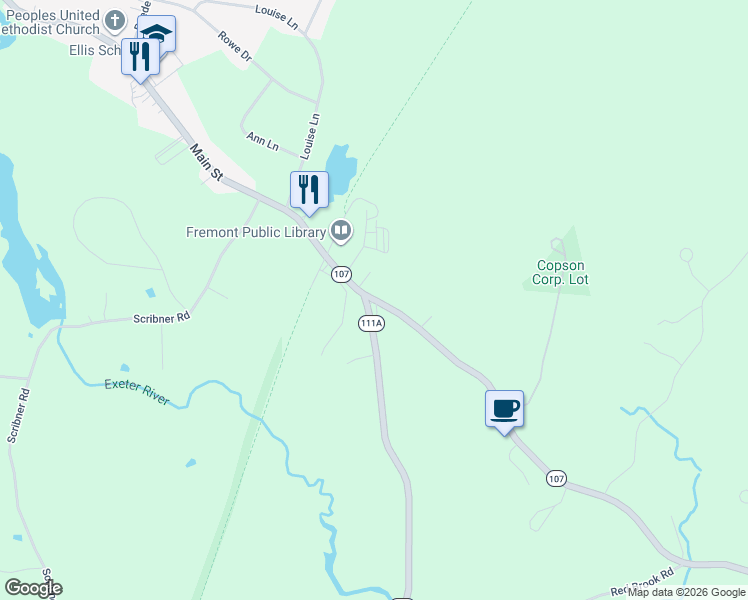 map of restaurants, bars, coffee shops, grocery stores, and more near 601 Main Street in Fremont