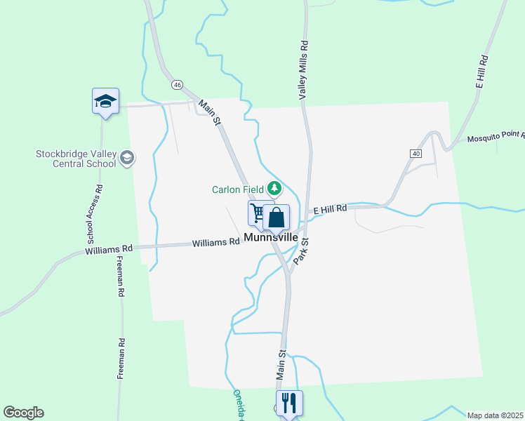 map of restaurants, bars, coffee shops, grocery stores, and more near 5282 Main Street in Munnsville