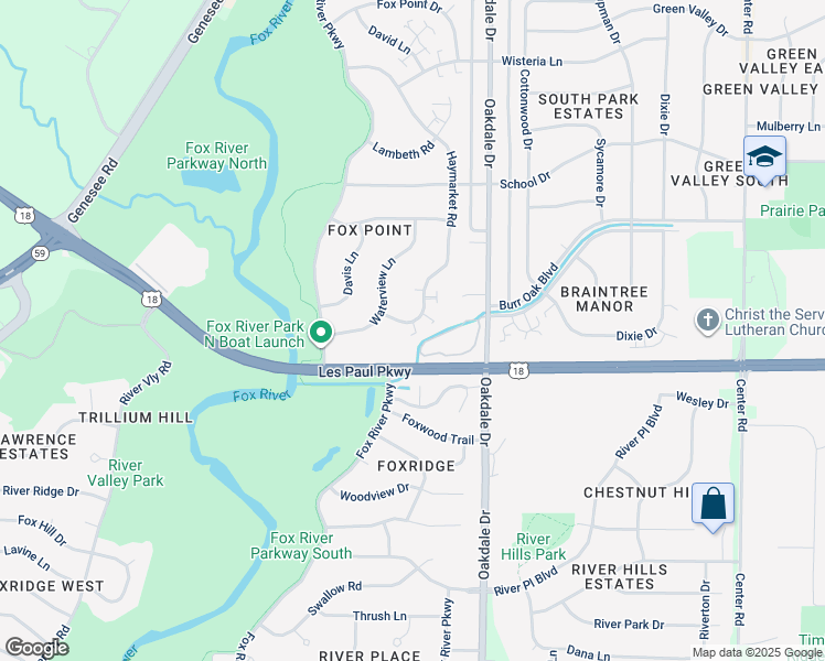 map of restaurants, bars, coffee shops, grocery stores, and more near 1891 Haymarket Road in Waukesha