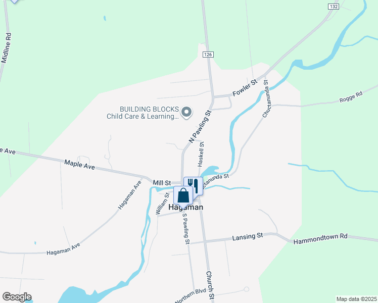 map of restaurants, bars, coffee shops, grocery stores, and more near 79 South Pawling Street in Hagaman