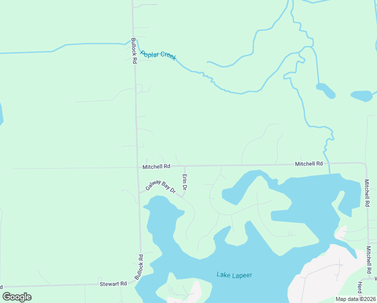 map of restaurants, bars, coffee shops, grocery stores, and more near 3942 Mitchell Road in Lapeer