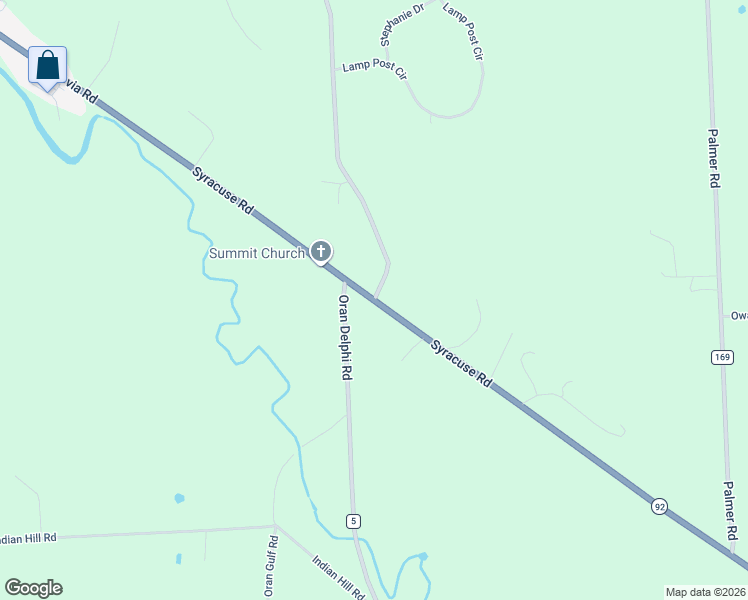 map of restaurants, bars, coffee shops, grocery stores, and more near Cazenovia Road & Oran Station Road in Manlius