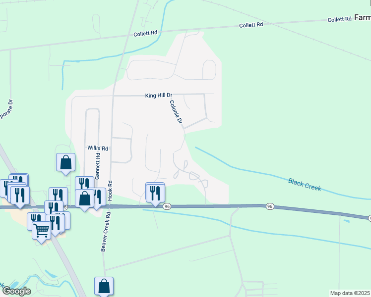 map of restaurants, bars, coffee shops, grocery stores, and more near 1061 Fairdale Glen in Farmington