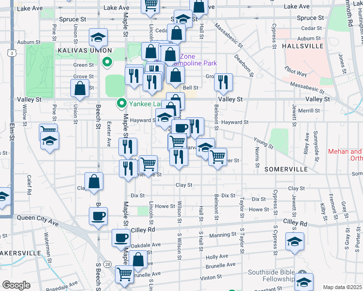 map of restaurants, bars, coffee shops, grocery stores, and more near 189 Wilson Street in Manchester