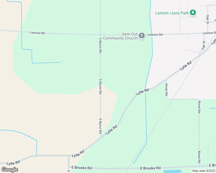 map of restaurants, bars, coffee shops, grocery stores, and more near 1625 South Byron Road in Lennon