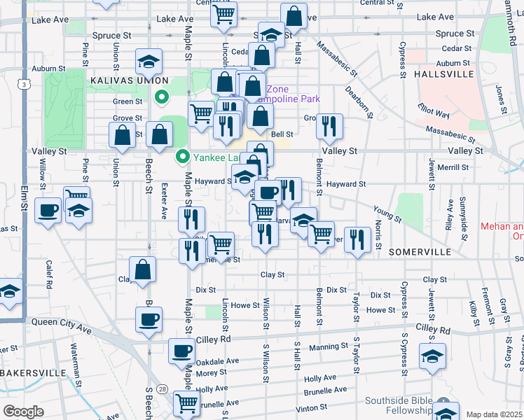 map of restaurants, bars, coffee shops, grocery stores, and more near 189 Wilson Street in Manchester