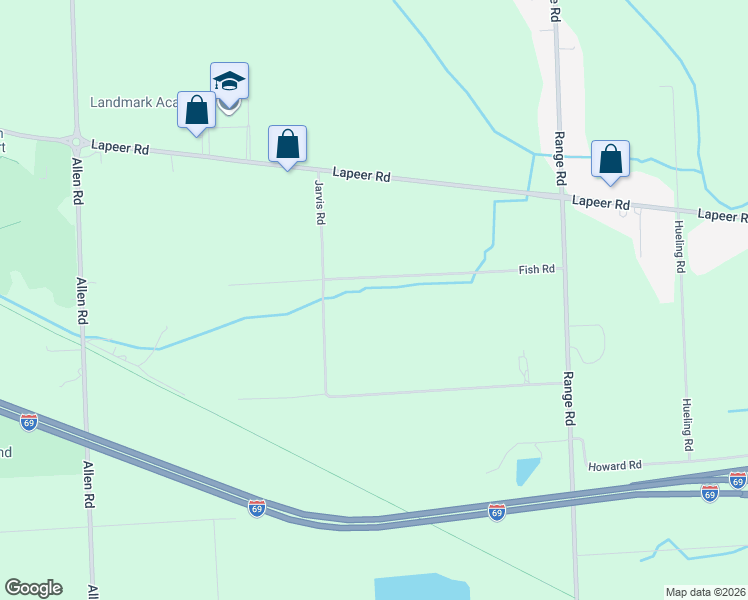 map of restaurants, bars, coffee shops, grocery stores, and more near 4701 Fish Road in Kimball