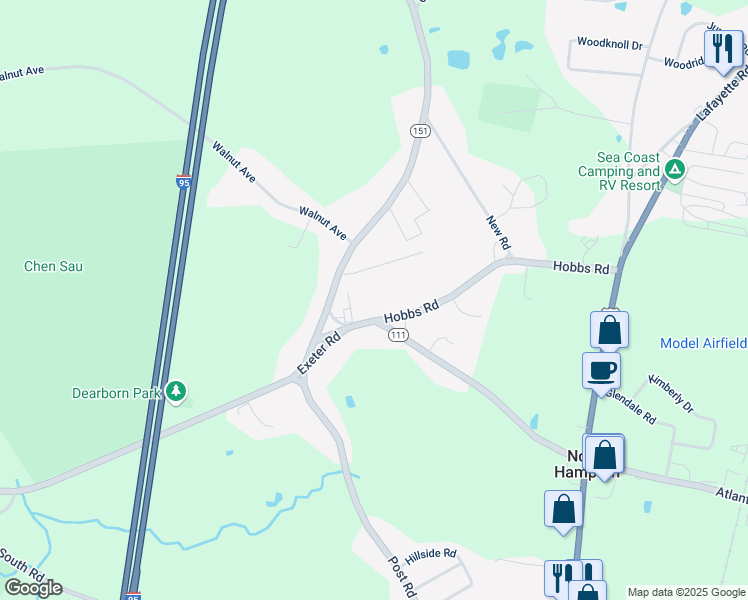 map of restaurants, bars, coffee shops, grocery stores, and more near 3 Grandview Terrace in North Hampton