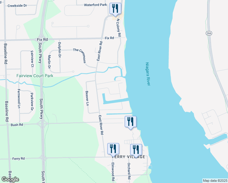 map of restaurants, bars, coffee shops, grocery stores, and more near 85 Melrose Road in Grand Island