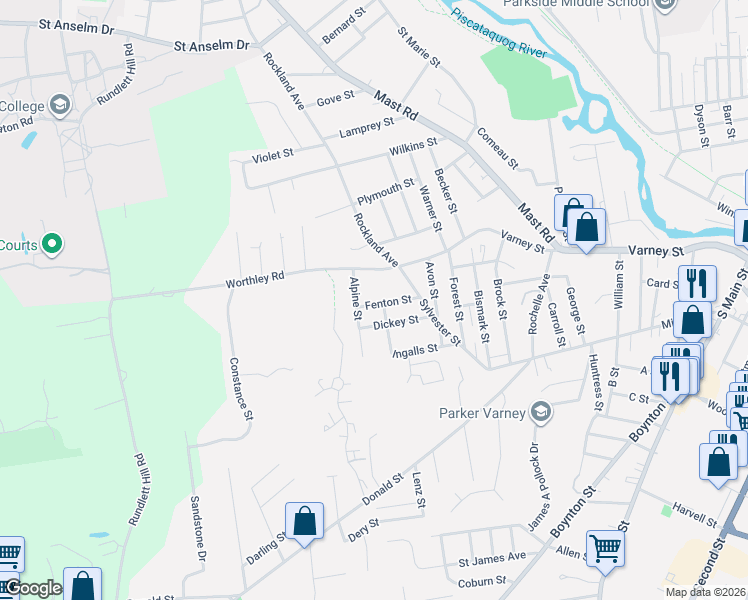 map of restaurants, bars, coffee shops, grocery stores, and more near 85 Fenton Street in Manchester