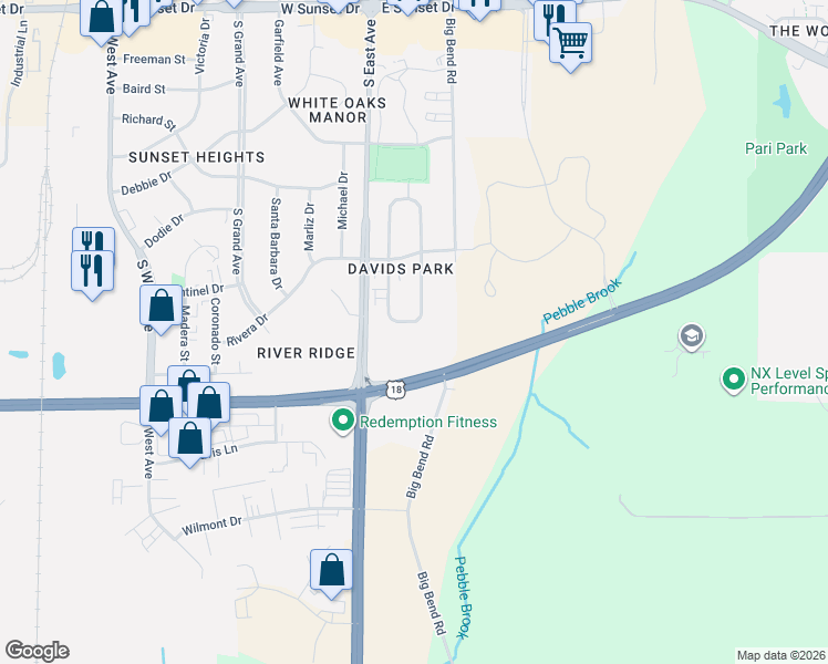 map of restaurants, bars, coffee shops, grocery stores, and more near 2051 Cliff Alex Court North in Waukesha