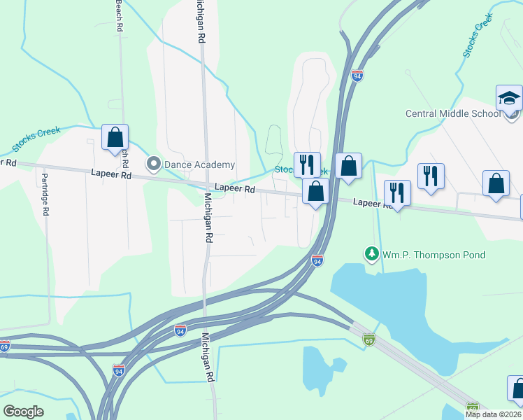 map of restaurants, bars, coffee shops, grocery stores, and more near 2498 Dorchester Court in Port Huron