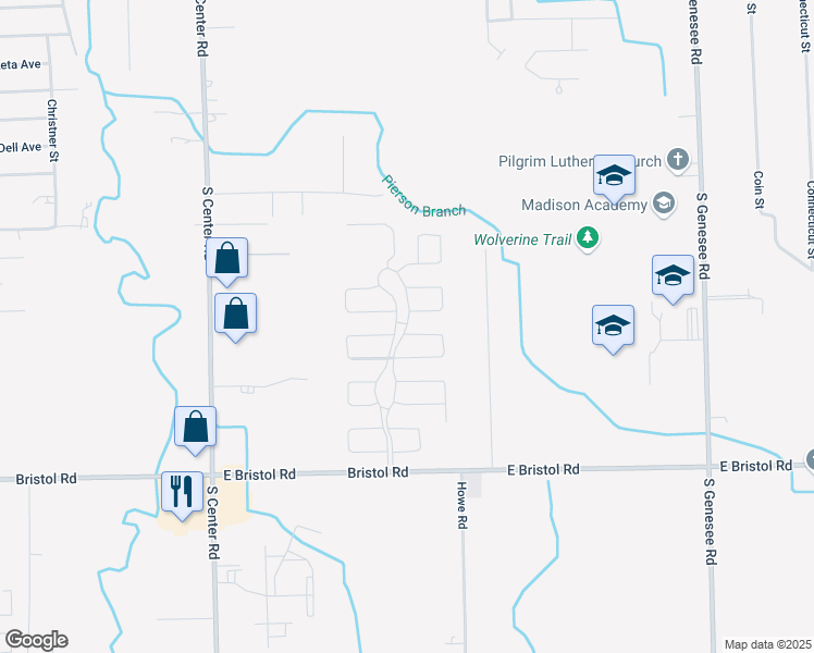 map of restaurants, bars, coffee shops, grocery stores, and more near 4217 Harbor Creek in Burton