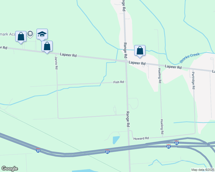 map of restaurants, bars, coffee shops, grocery stores, and more near 4569 Fish Road in Smiths Creek