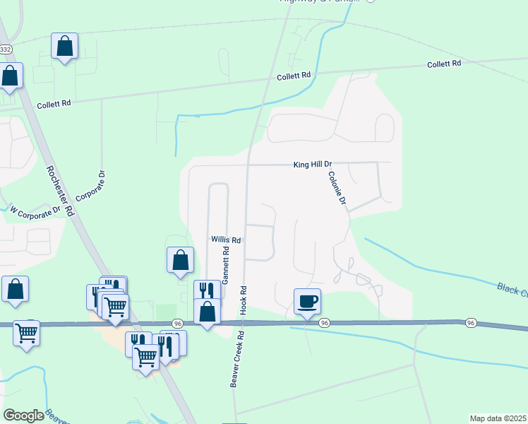 map of restaurants, bars, coffee shops, grocery stores, and more near 1123 Belmont Dr in Farmington