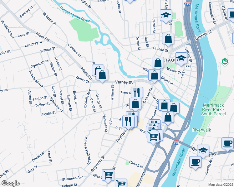 map of restaurants, bars, coffee shops, grocery stores, and more near 64 Riddle Street in Manchester