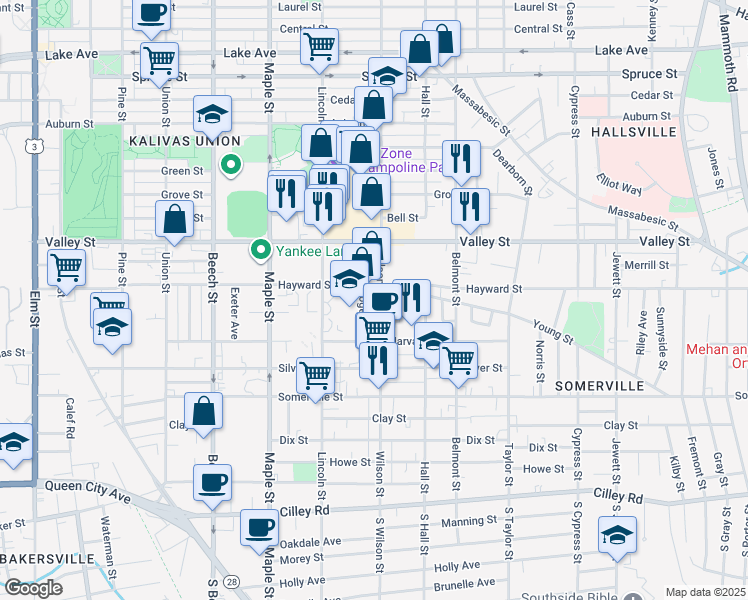 map of restaurants, bars, coffee shops, grocery stores, and more near 243 Wilson Street in Manchester