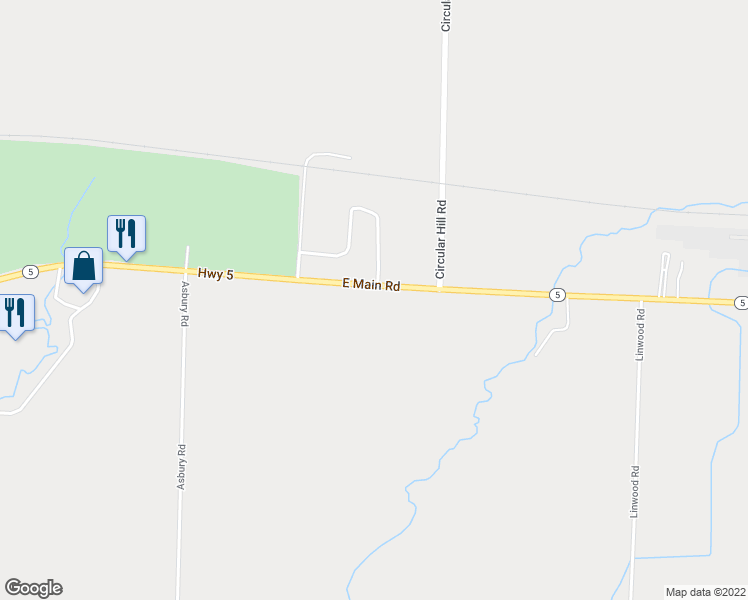 map of restaurants, bars, coffee shops, grocery stores, and more near 7928 East Main Road in Le Roy