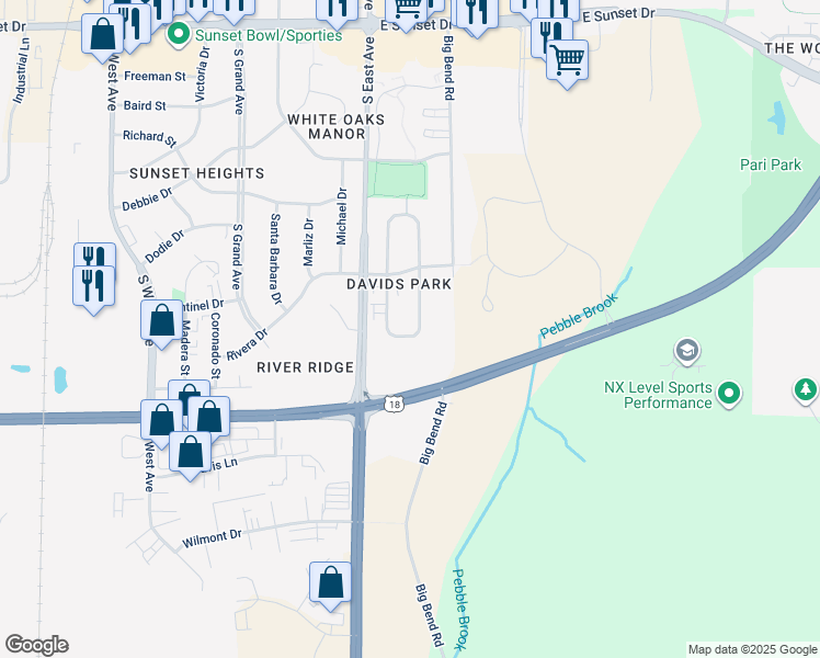 map of restaurants, bars, coffee shops, grocery stores, and more near 2051 Cliff Alex Court North in Waukesha