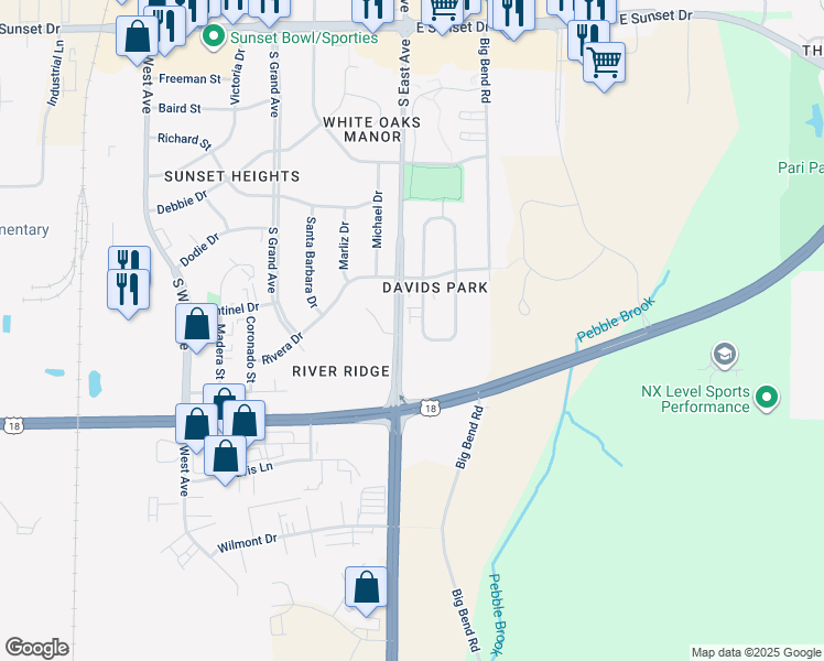 map of restaurants, bars, coffee shops, grocery stores, and more near 2020 Cliff Alex Court South in Waukesha