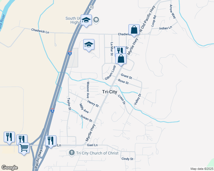 map of restaurants, bars, coffee shops, grocery stores, and more near in Tri-City