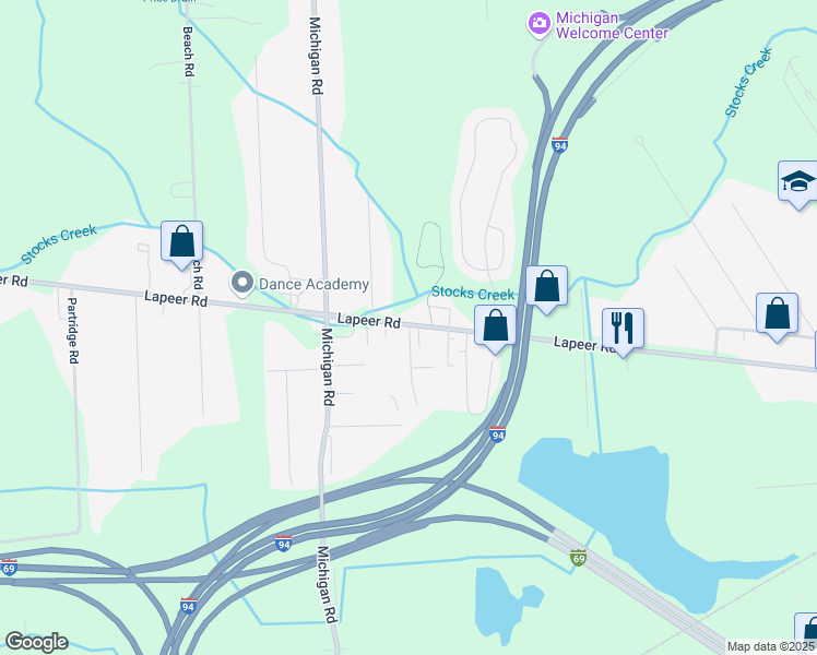 map of restaurants, bars, coffee shops, grocery stores, and more near 3895 Lapeer Road in Port Huron