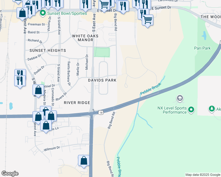 map of restaurants, bars, coffee shops, grocery stores, and more near 2051 Cliff Alex Court North in Waukesha
