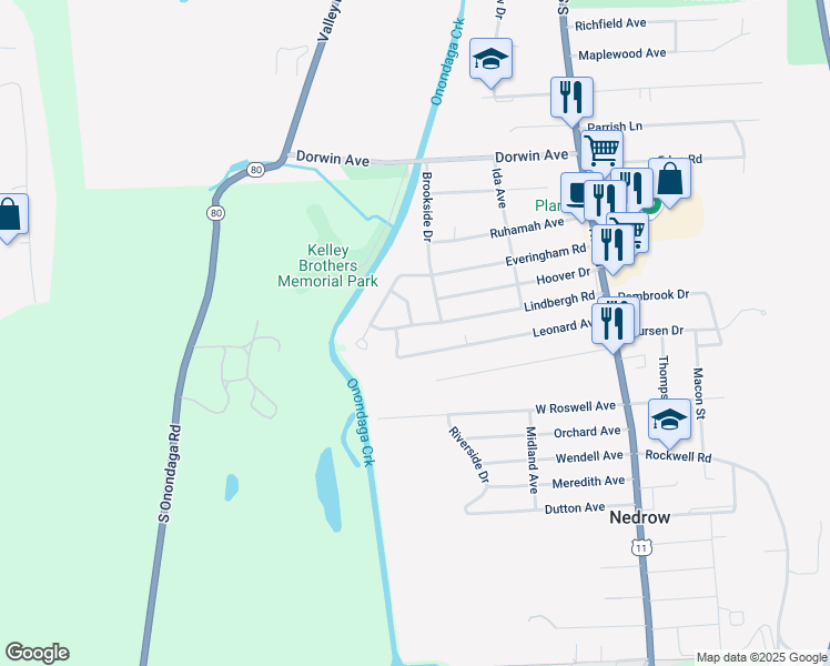 map of restaurants, bars, coffee shops, grocery stores, and more near 102 Bernard Place in Syracuse