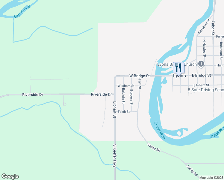 map of restaurants, bars, coffee shops, grocery stores, and more near 233 Libhart Street in Lyons
