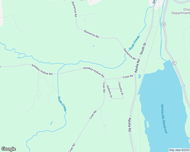 map of restaurants, bars, coffee shops, grocery stores, and more near 6358 Smokey Hollow Road in Jamesville
