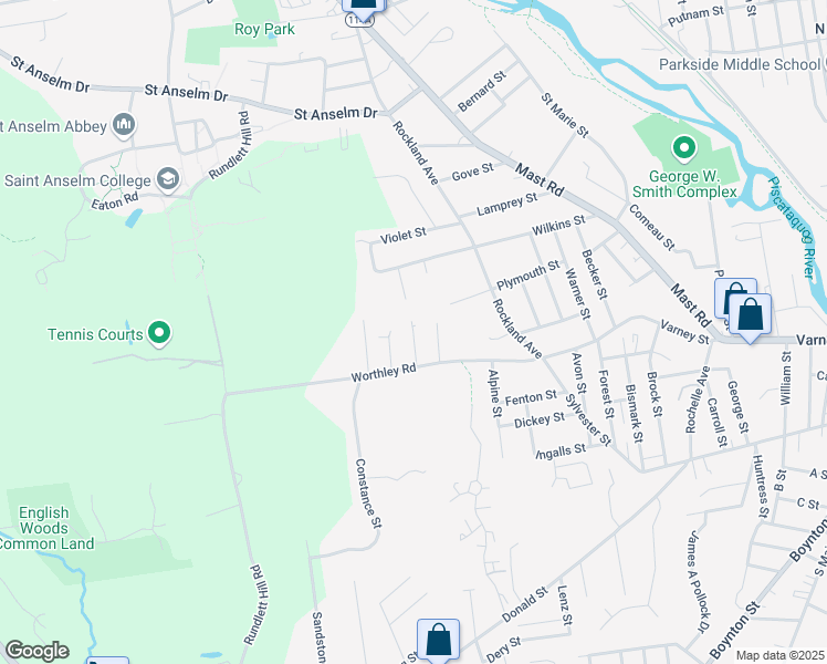 map of restaurants, bars, coffee shops, grocery stores, and more near 89 2nd Street in Bedford