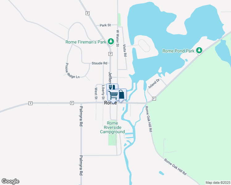 map of restaurants, bars, coffee shops, grocery stores, and more near N3879 West Water Street in Sullivan